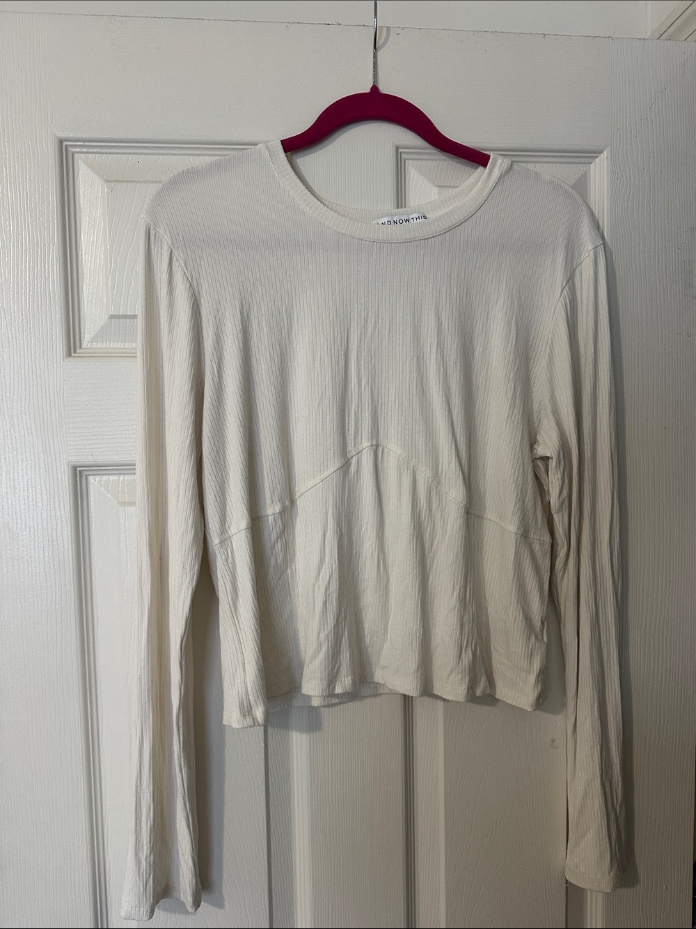Long-Sleeve Ribbed Tee in Cream by & Other Stories
